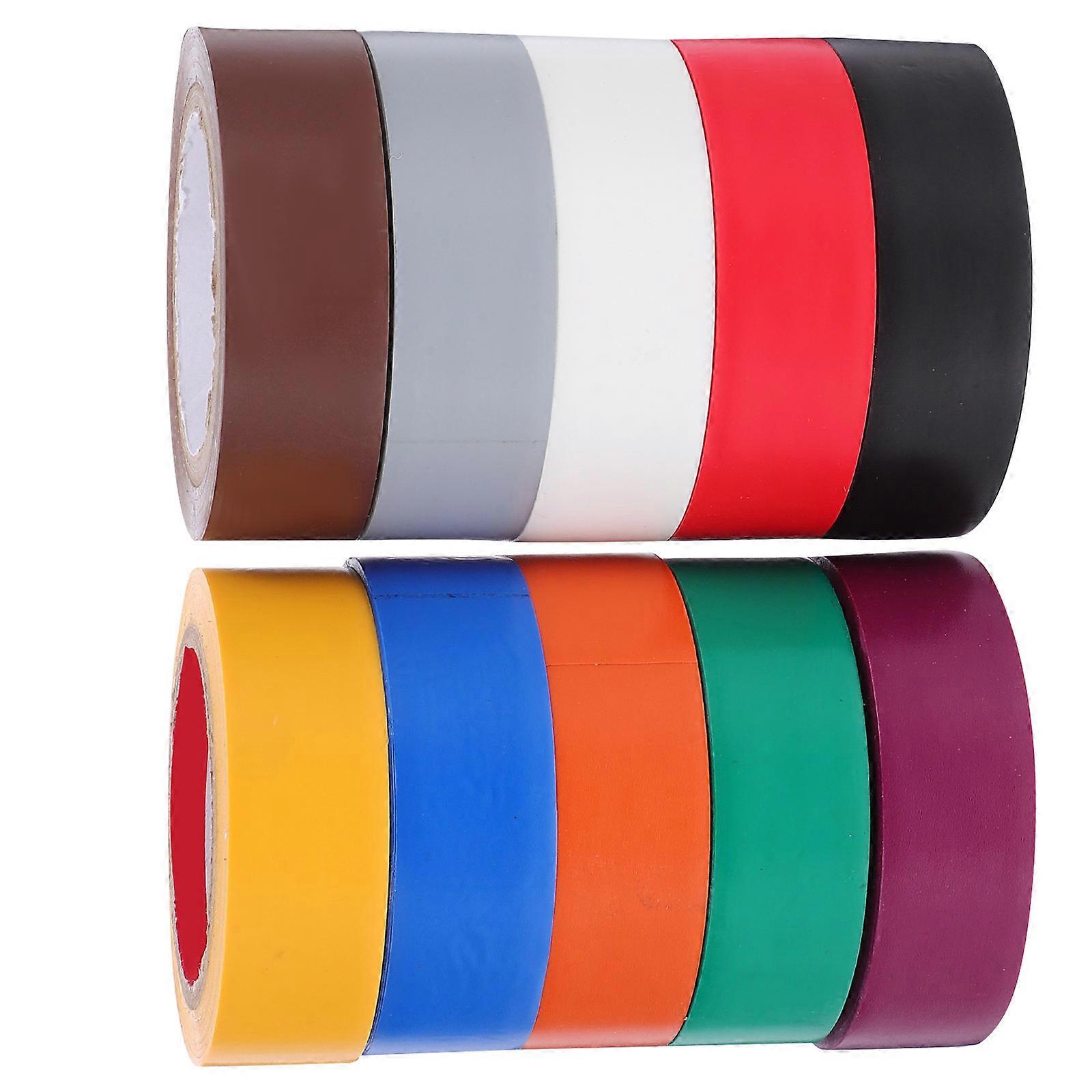 Electrical Insulation Tape 10 Rolls PVC Wiring Tape for Outdoor Automotive and Electrical Use Strong Adhesive for Wire Protection and Organization