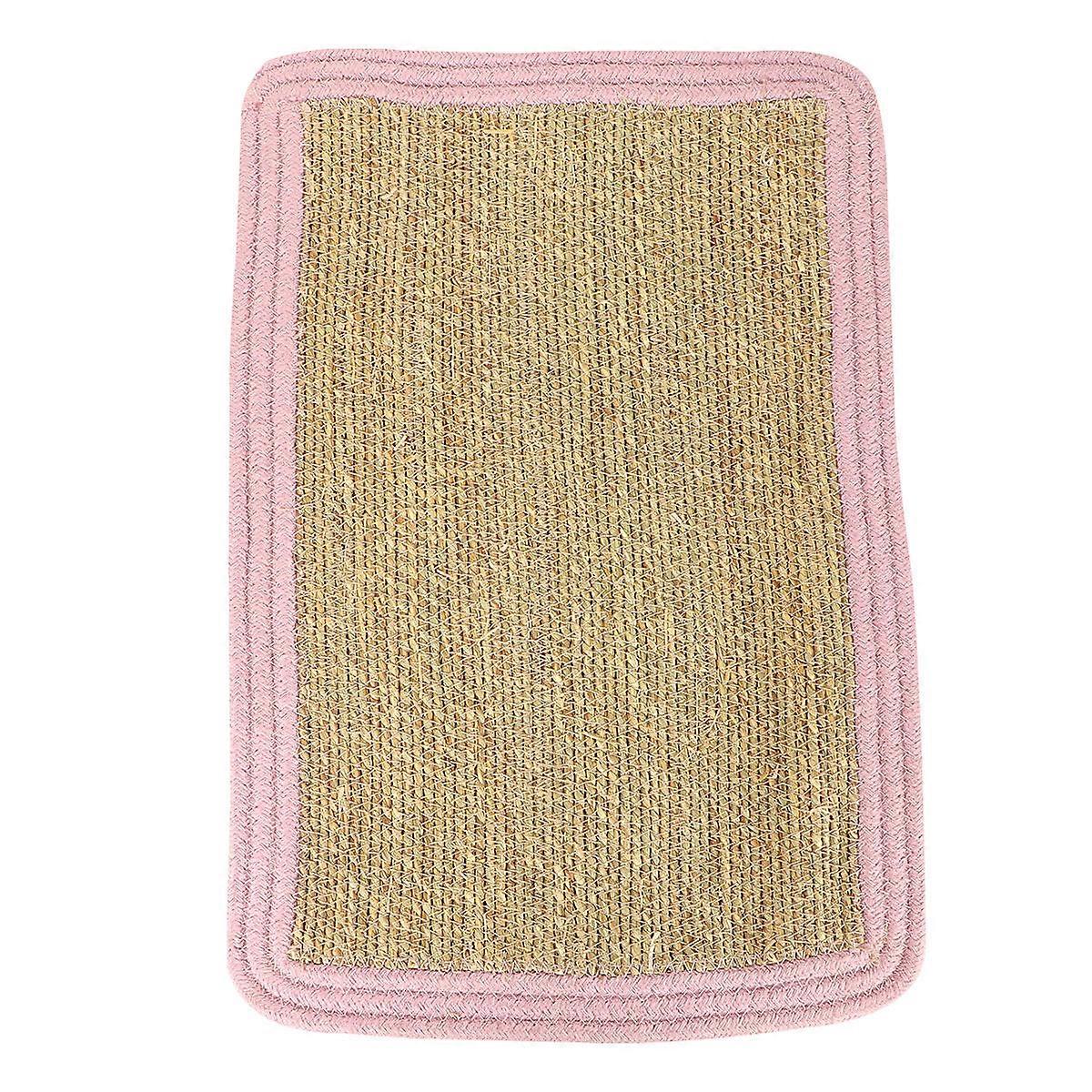 Heat Resistant Placemats Woven Table Mats Kitchen Dining Table Mats Rectangle Shape Pink Color 1Set