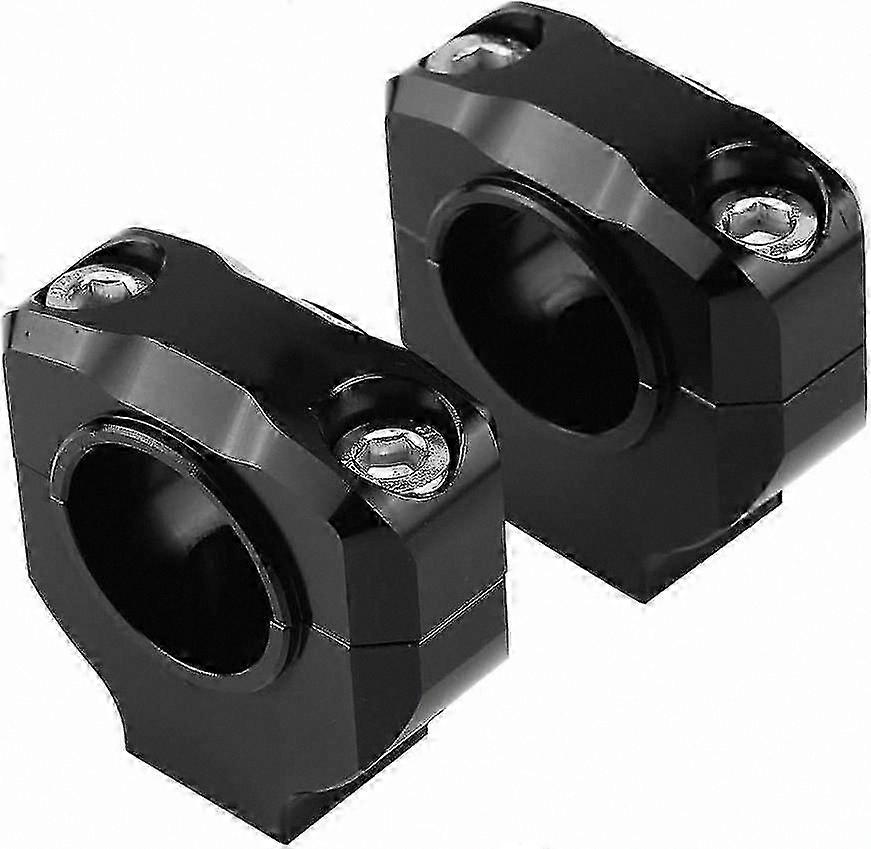 Universal Motorcycle Handlebar Clamp, Aluminum Alloy Durable Press Code Variable Lifting Bar, Black (2 Pack)