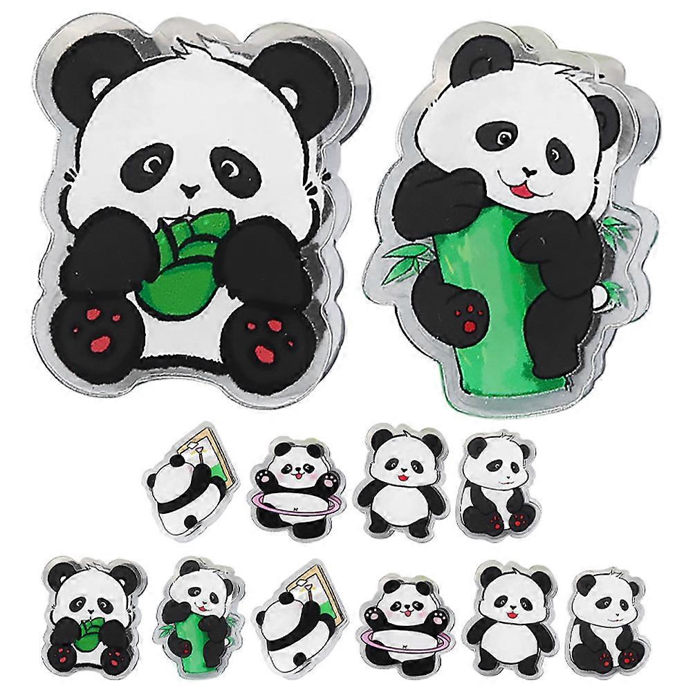 12pcs Cute Panda Acrylic Clips, Multi Function Photo Clamps, Versatile Decorative File Clips for Home & Office, Compact Design for Organizing