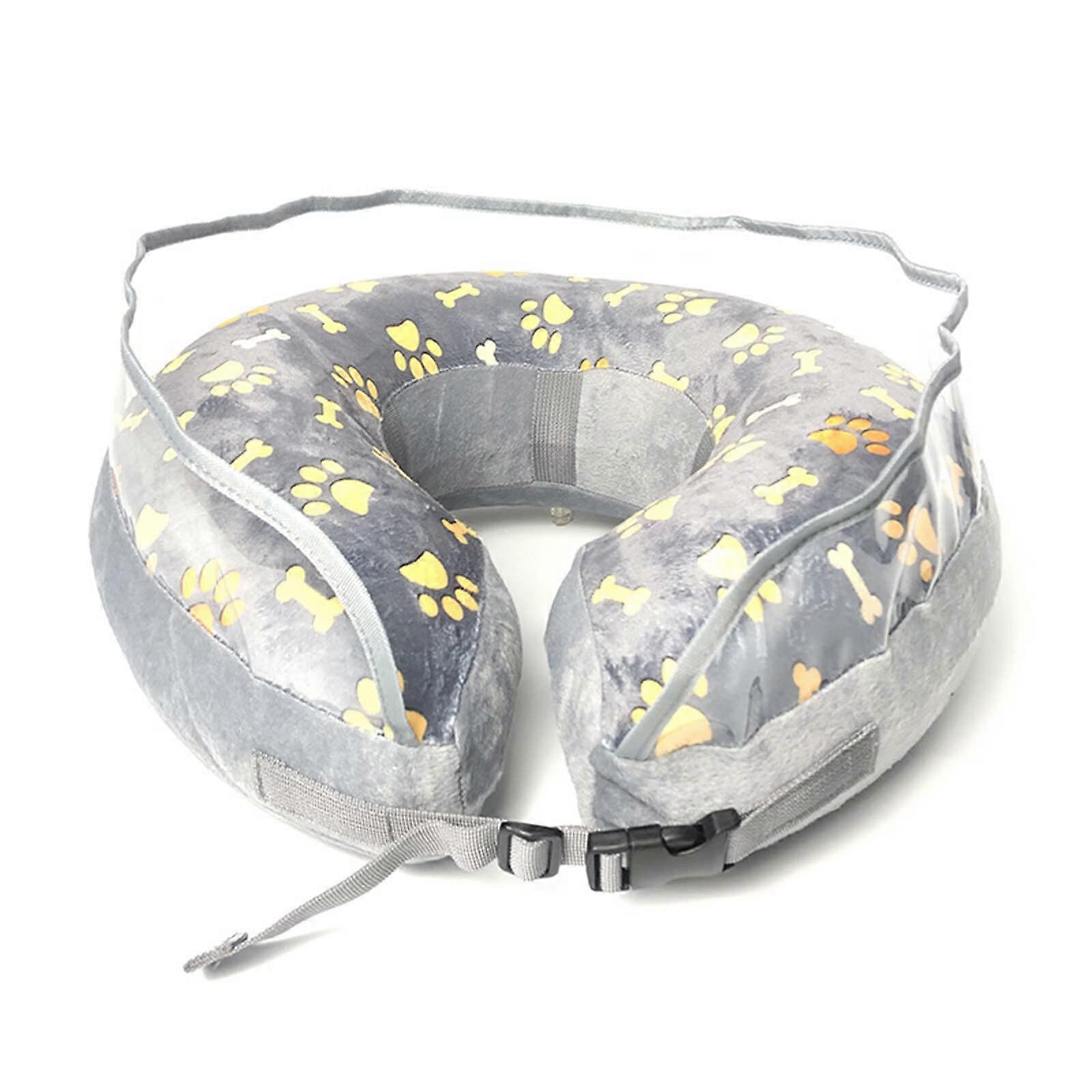 Inflatable Protective Dog Collar Soft Recovery Collar For Dogs After Surgery Adjustable Cone Gray XL Not Block Vision