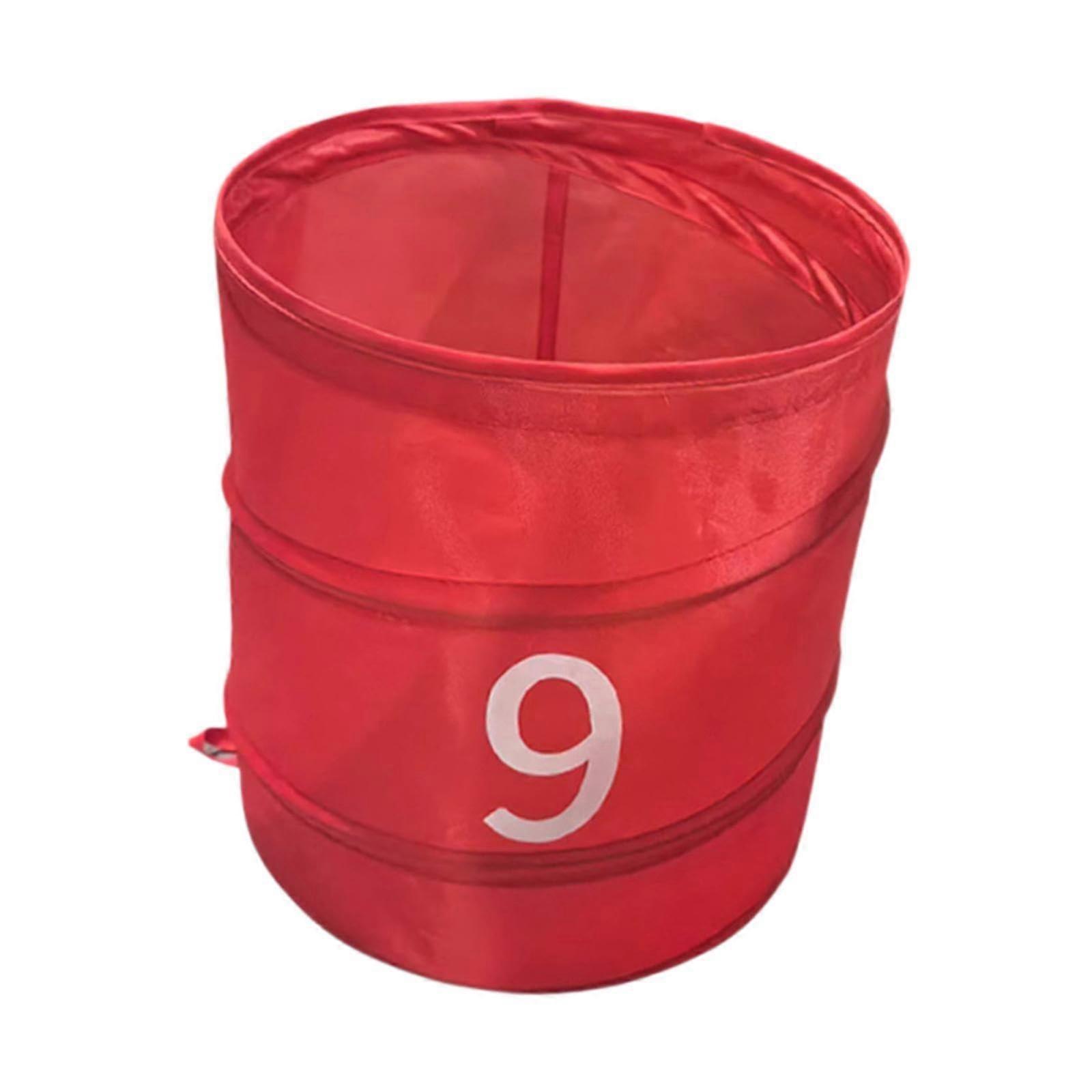 Foldable storage bucket made of Oxford fabric, portable bucket for sports toys, red