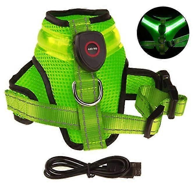 Harnais pour chien LED, gilet pour chien rechargeable par USB lumineux + réfléchissant