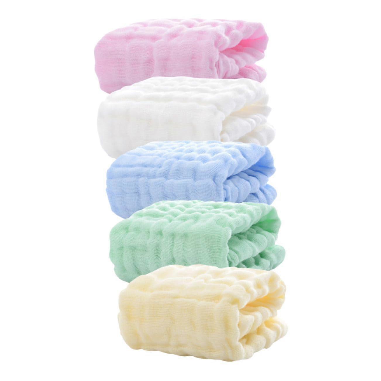 Cotton Burp Towels 5-Piece Pack, Multi-Layer Soft Saliva Towels For Newborns, Machine Washable