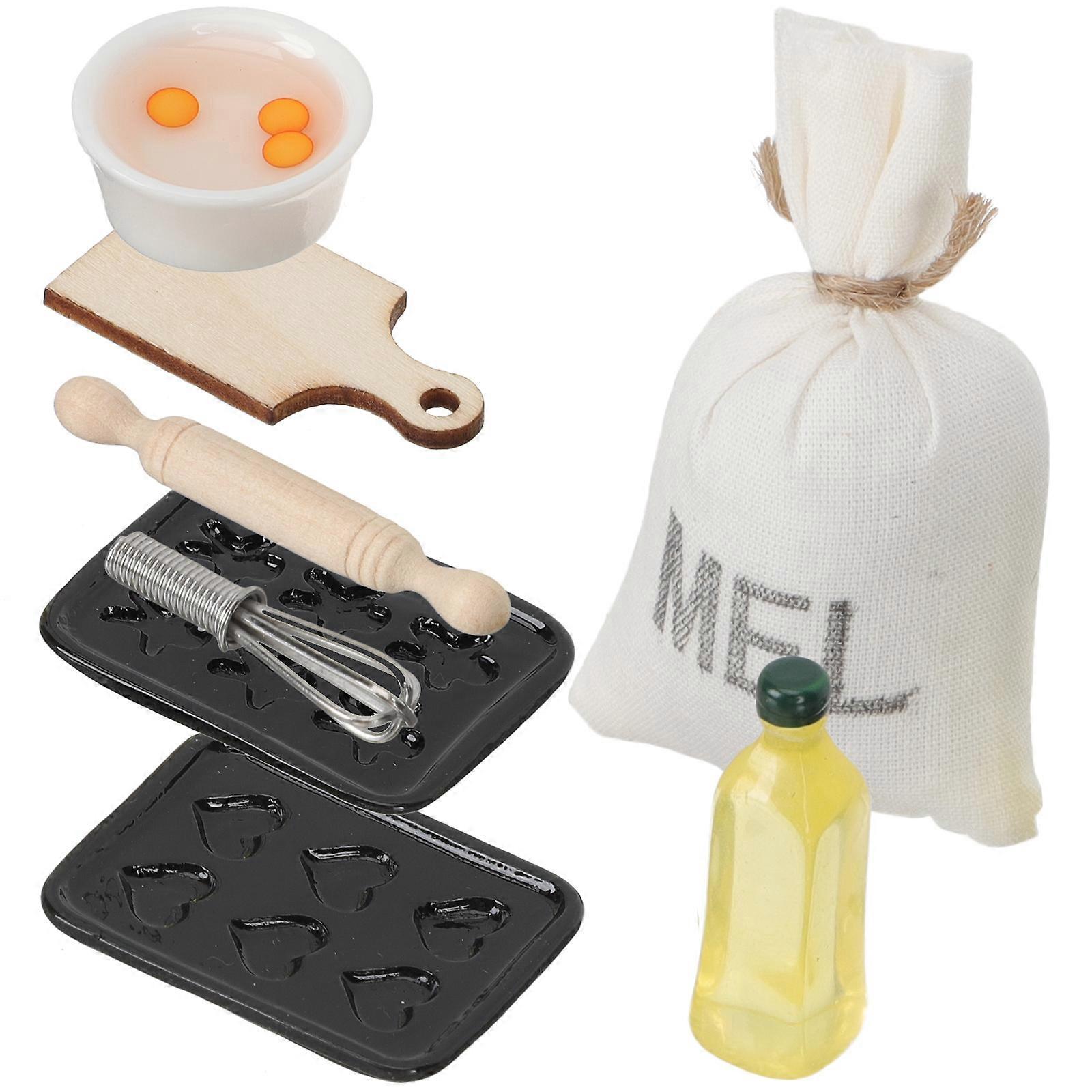 Miniature Baking Props for Decor Plastic Doll House Accessories 8pcs