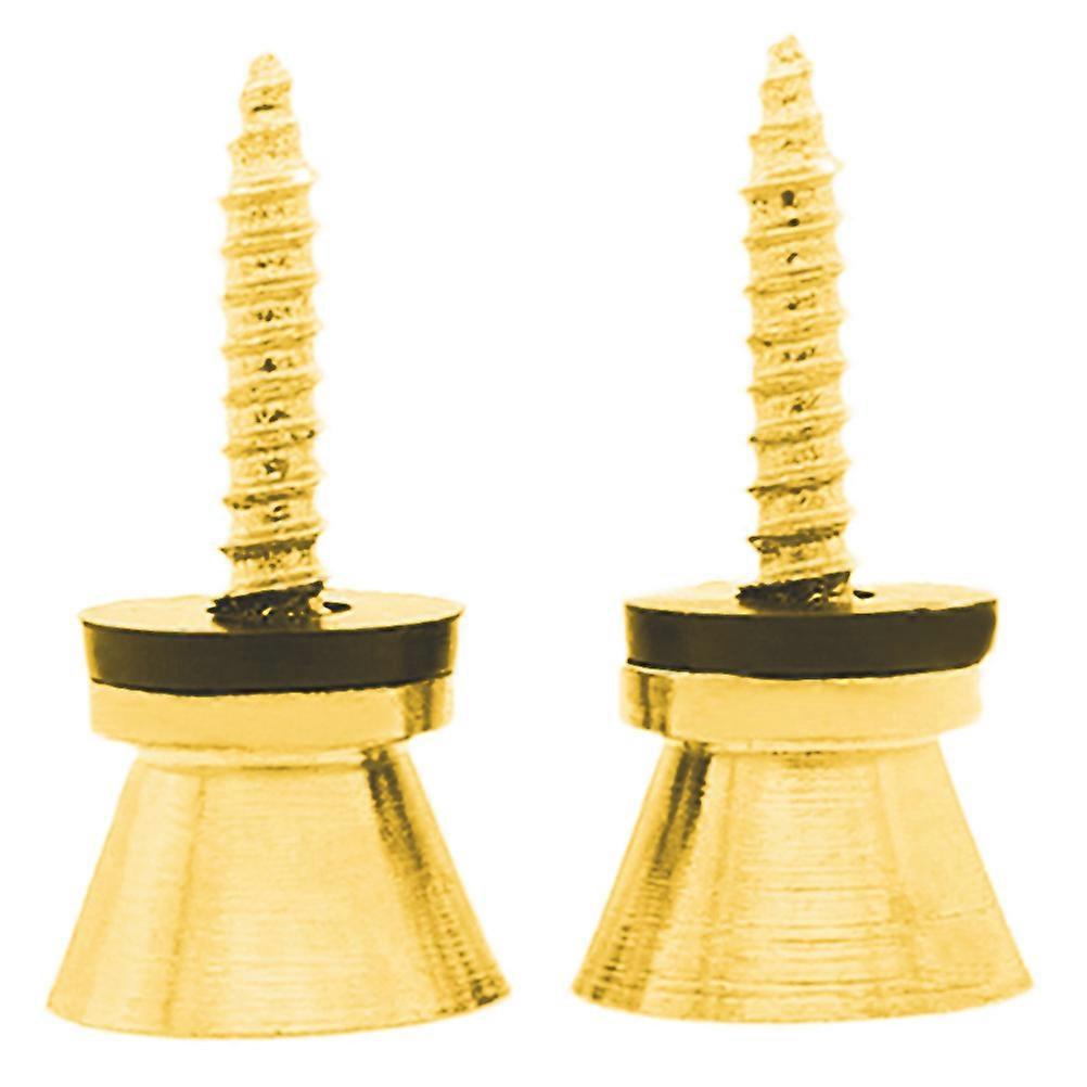 Golden Metal Guitar Strap Lock for Guitar and Bass, Durable Strap Button, Easy to Use, 1 Pair