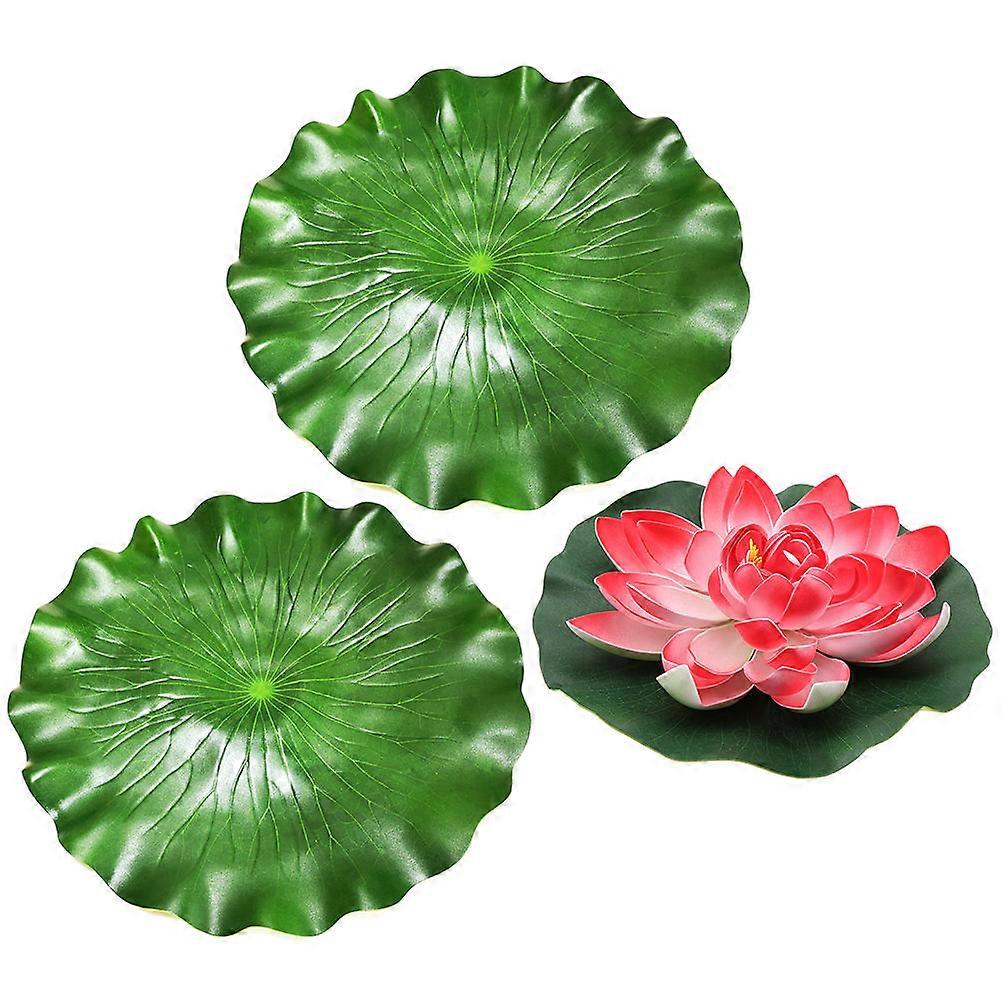 3 adet Gerçekçi Yapay Lotus Çiçekleri ve Yaprakları Göletler, Akvaryumlar, Çeşmeler, Bahçeler için Yüzen Nilüfer Dekoru - Kolay Bakım Ev