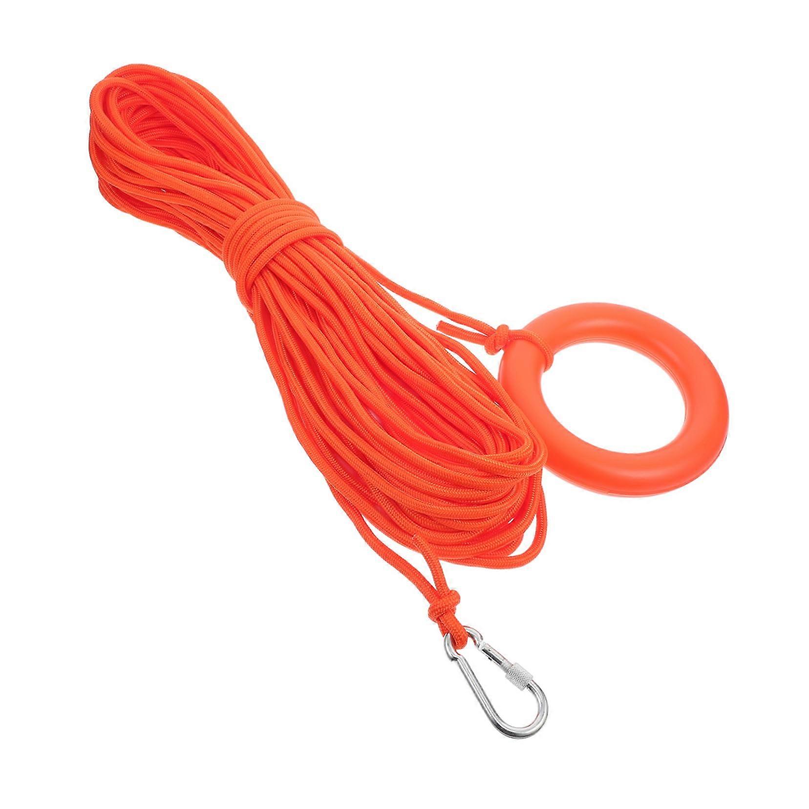 High-Visibility Floating Safety Line Polypropylene Lifeguard Rope For Boating And Fishing With Floating Hoop And Hook
