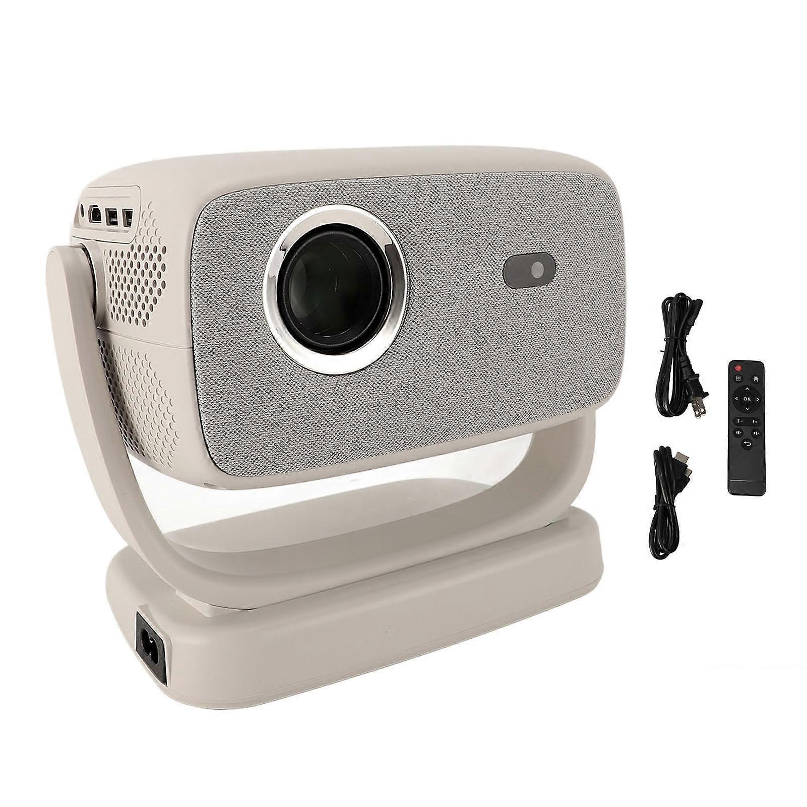 4K Projector with WiFi 6 Bluetooth 5.3 180° Rotatable Stand Automatic Correction US Plug