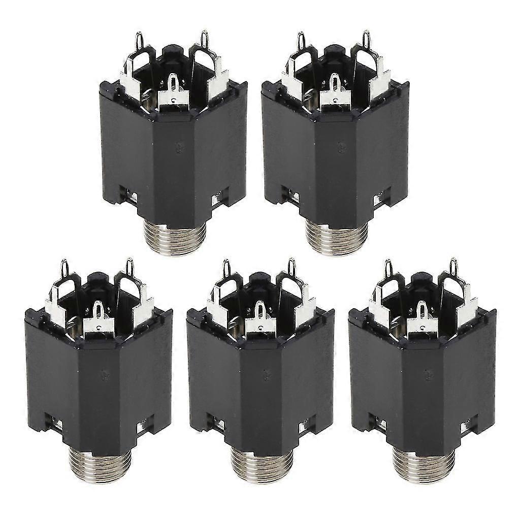 PJ-612 Headphone Socket 6.35MM Audio and Video Socket 5-pin In-line Vertical