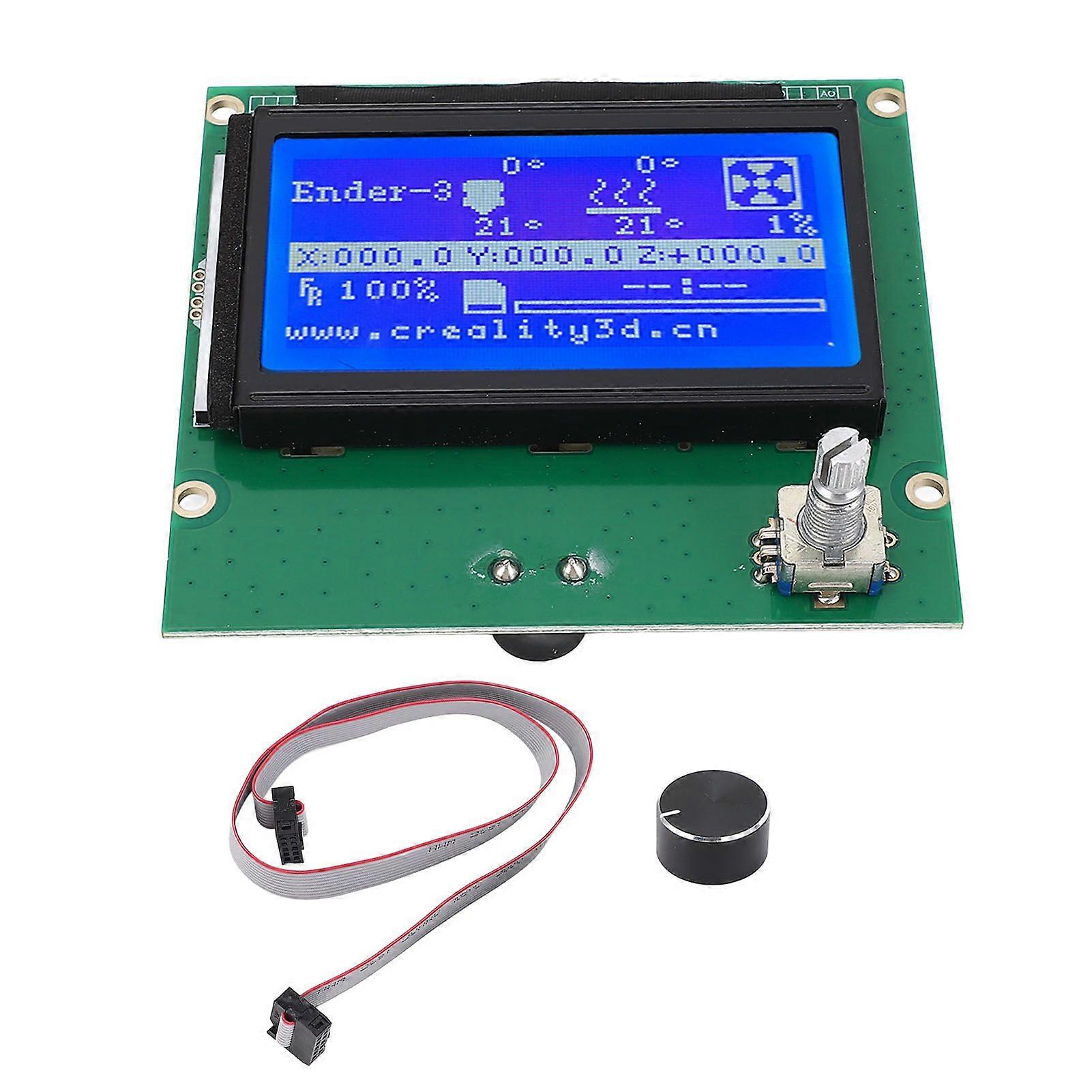 3D Printer LCD Display Screen 12864 Blue Control Panel with Ribbon Cable for ENDER 3 3s 3X 3 Pro