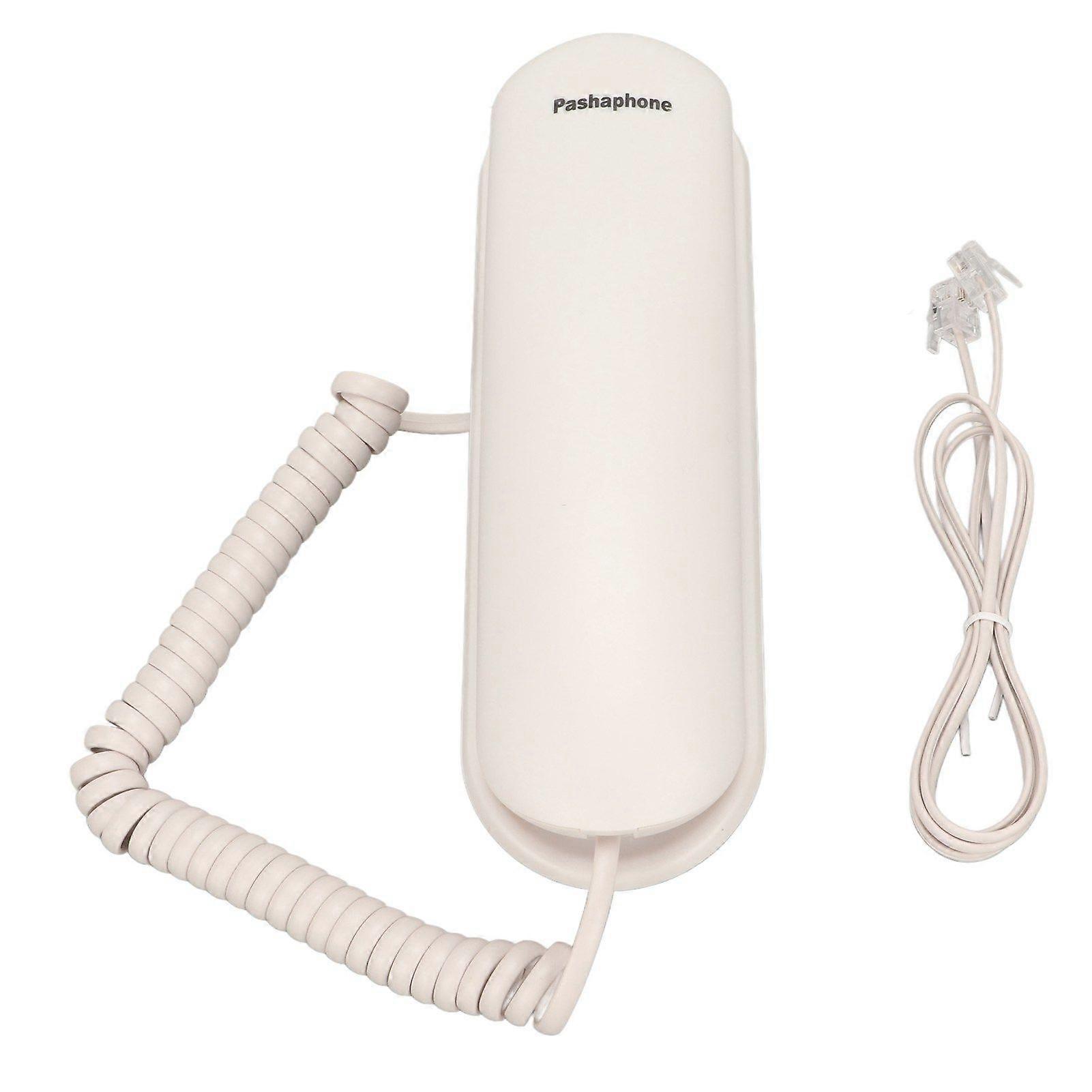 Wall Telephone Multifunction Big Buttons Redial Mute Function Corded Wall Phone for Home Office Hotel White