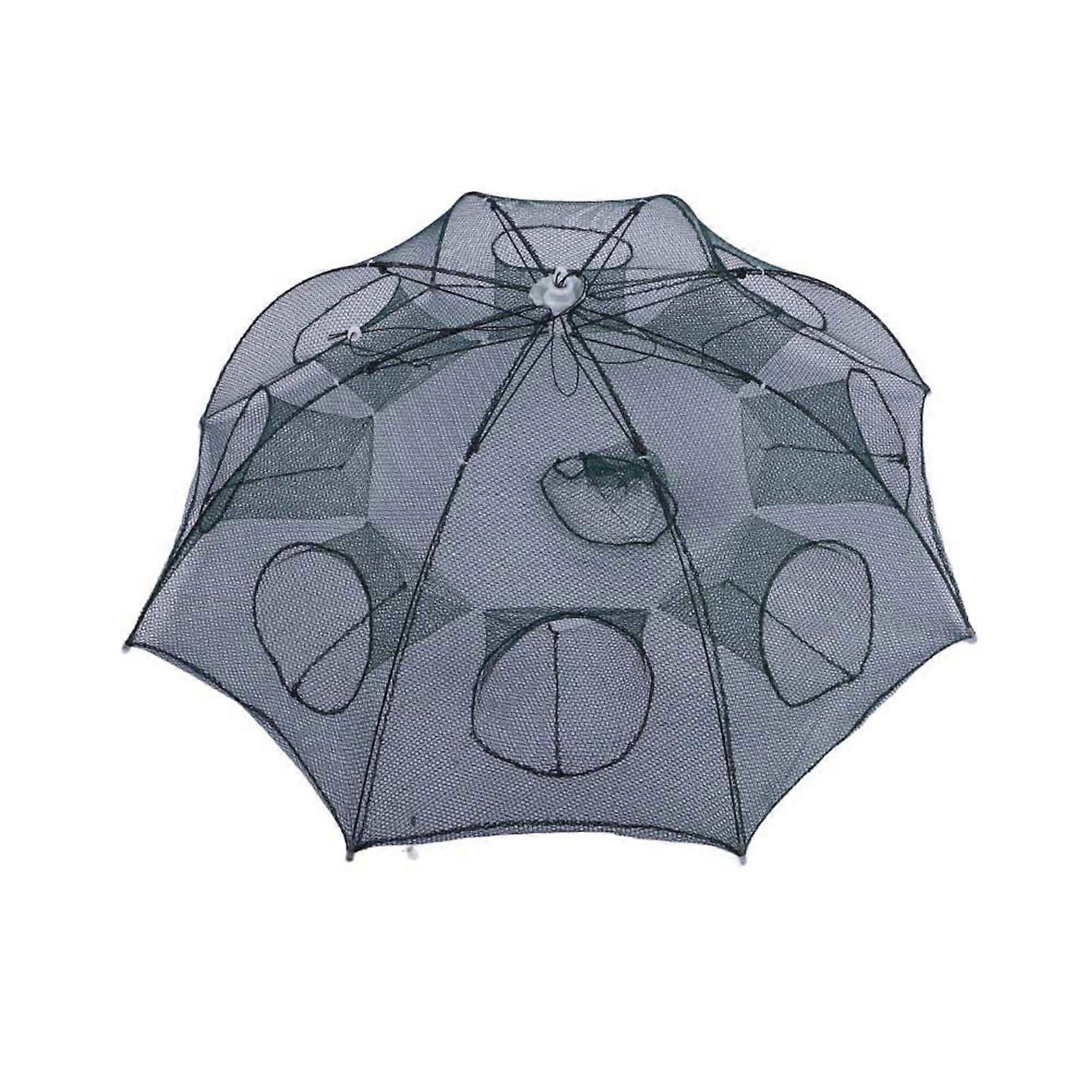 8 Holes Outdoor Durable Portable Folding Bait Trap Crawdad Shrimp Crab Fishing Dip Cage Net