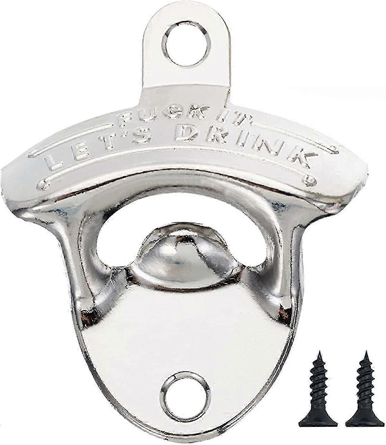 Zinc Alloy Wall Mounted Bottle Opener with Screws - Vintage Style for Bars, Cafes, and Kitchens