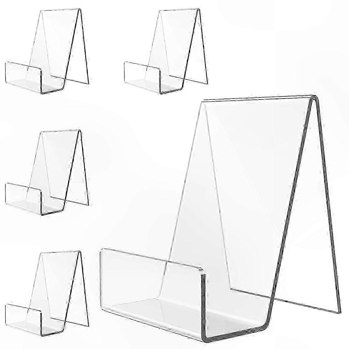 5-Pack Clear Acrylic Book Display Stands, Adjustable Easel Holders for Books, Durable and Stylish SZRH A-D 193
