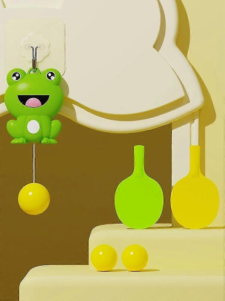 Table Tennis Trainer Set Suspended Ping Pang Trainer Toy Frog Shape Hanging Table Tennis Exerciser Family Game Activity Improve