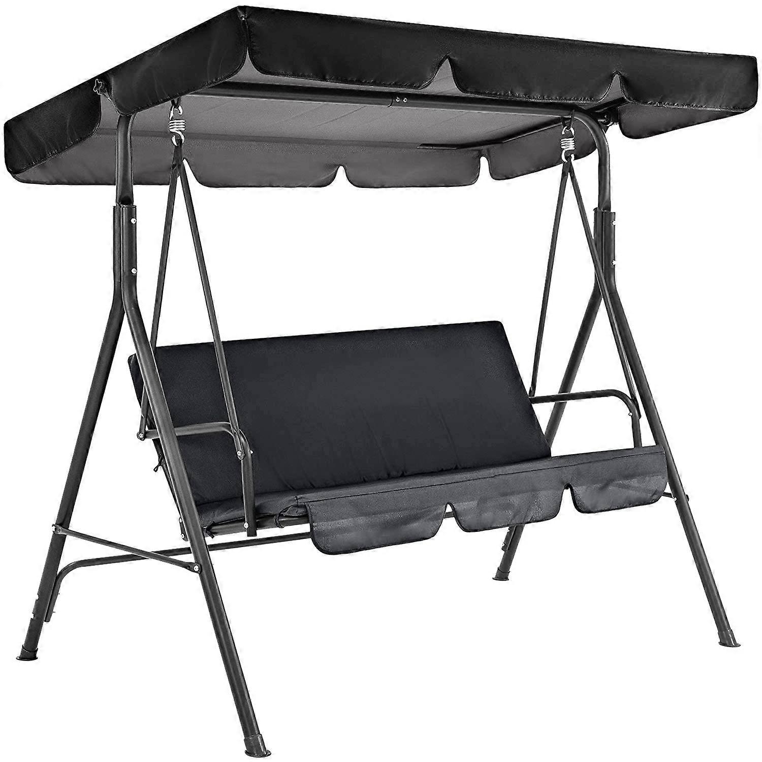 Swing Canopy Replacement Waterproof For Swing Chair Durable Porch Shade, Black, Ceiling 142*120*18 cm