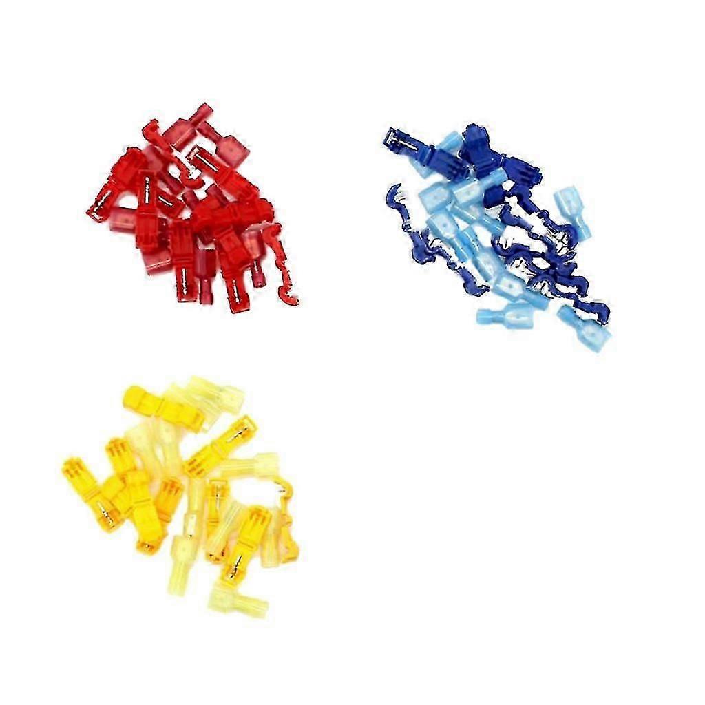 Conjunto de 30 Conectores de Terminal de Fio Isolados T-Taps/Macho 14-16 10-12 18-22