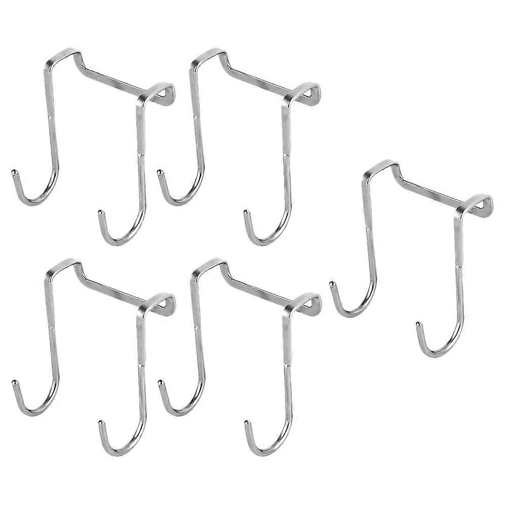 Silver -Shape Hook Wall Rack for Hanging Towels 5Pcs Set