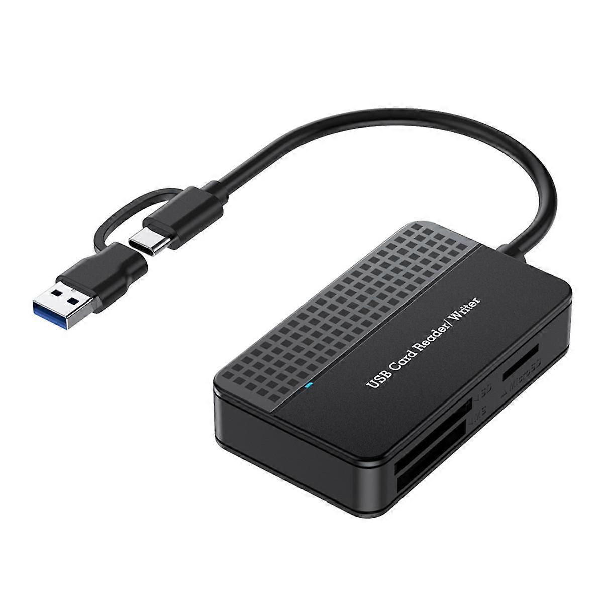 Reader 4-In-1, TF SD MS Card Reader Multi Card Adapter External for Computer Camera USB C & USB 3.0