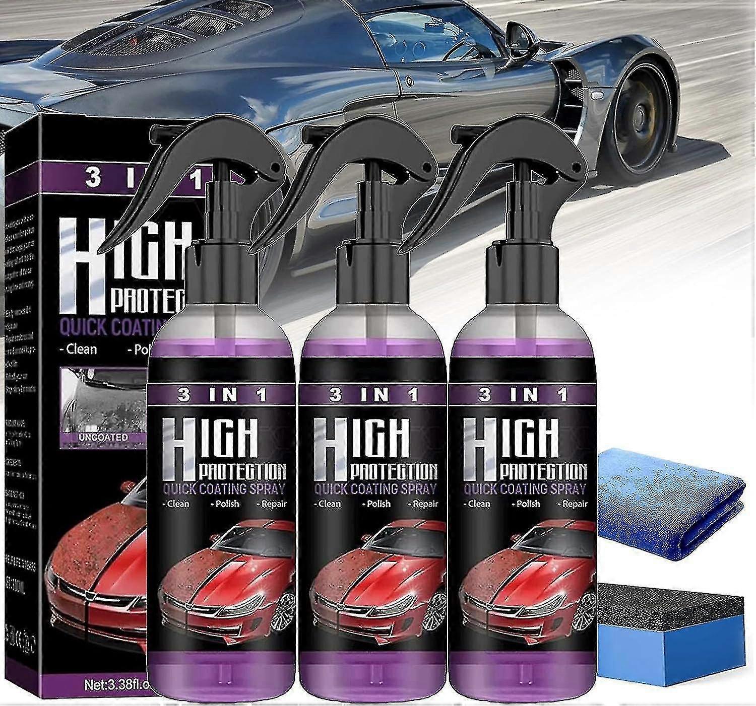 Car Coating Spray, 3 In 1 High Protection Quick Car Coating Spray, Ceramic Car Coating, Car Coating