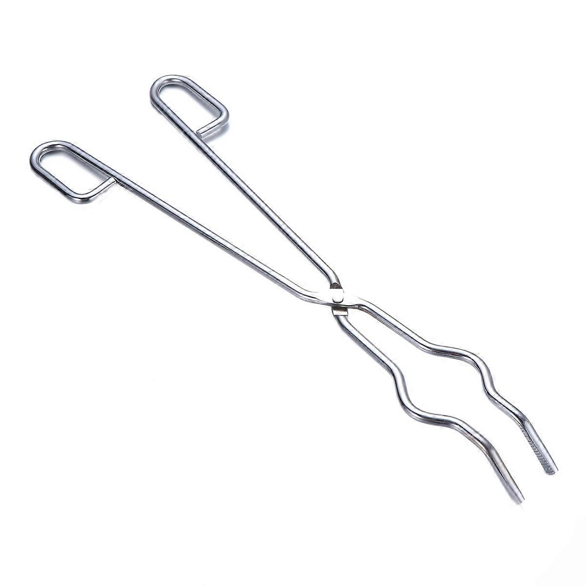 Crucible Clamp Steel Holder for Lab Use 45cm Chromium Plated Silver