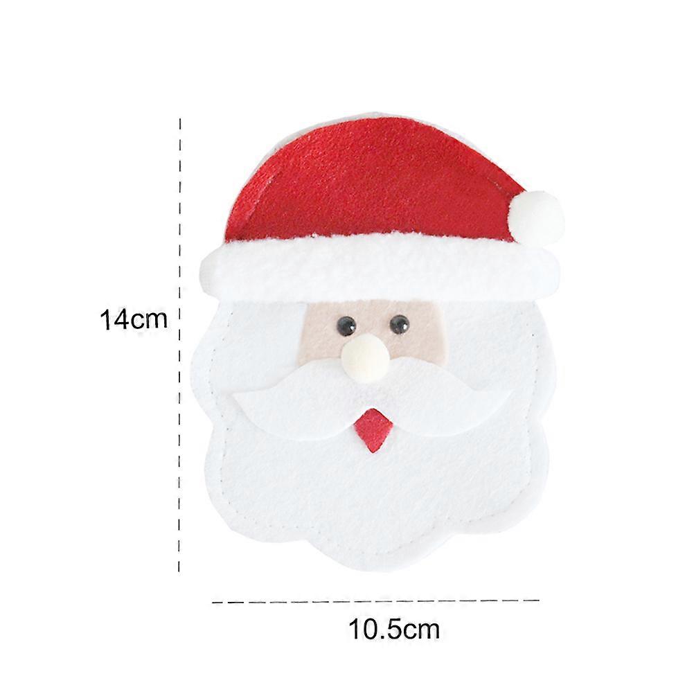 and Fork Bag Cloth Tableware Cover for Storage 3Pcs Round Face Santa