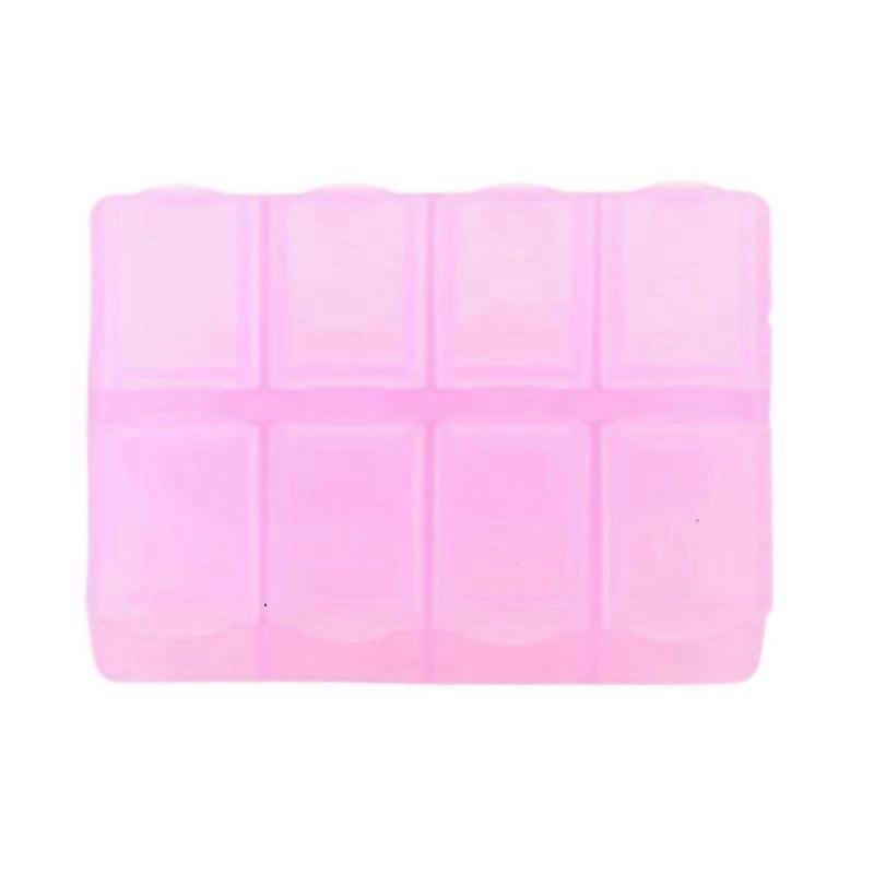 For Plastic Rectangle 8 Compartments 7 Days Medicine Pill Box