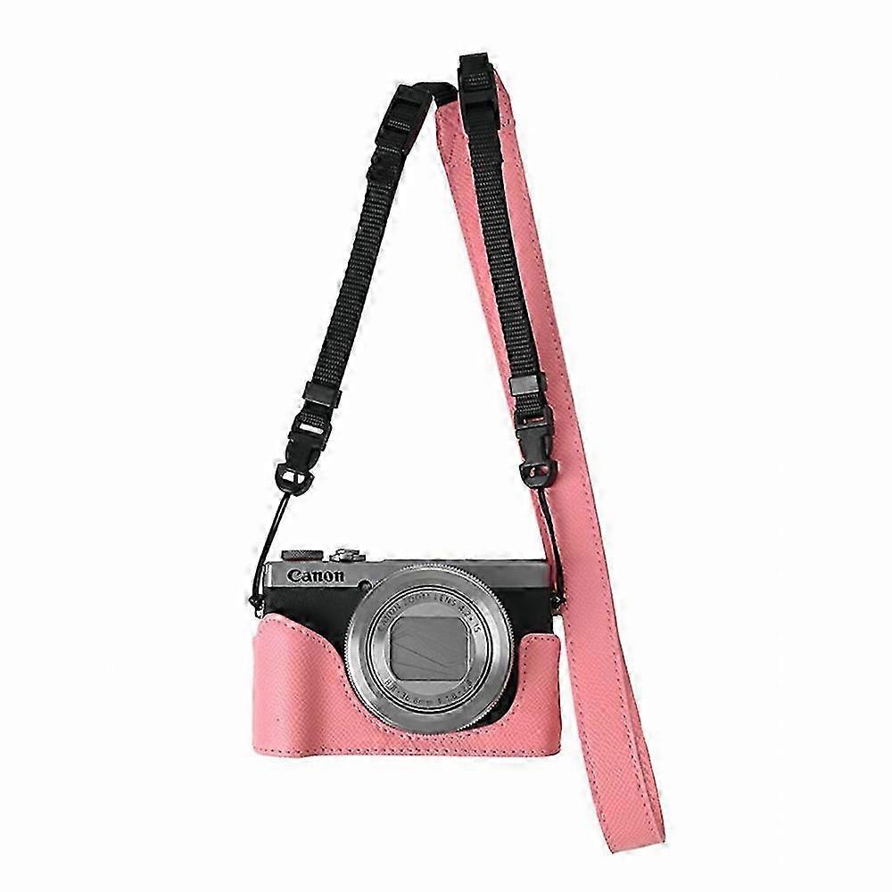 For Canon PowerShot G7 X Mark III/G7 X Mark II Camera Case with Shoulder Strap Leather Cover