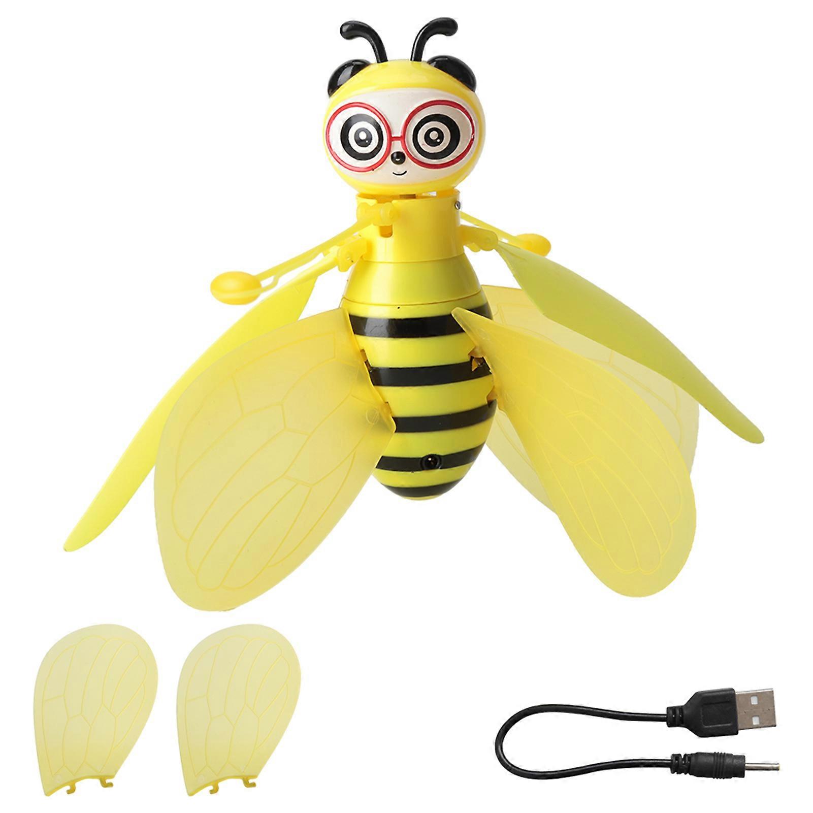 Avion à induction infrarouge intelligent, chargement USB, jouet en forme d'abeille avec lumière