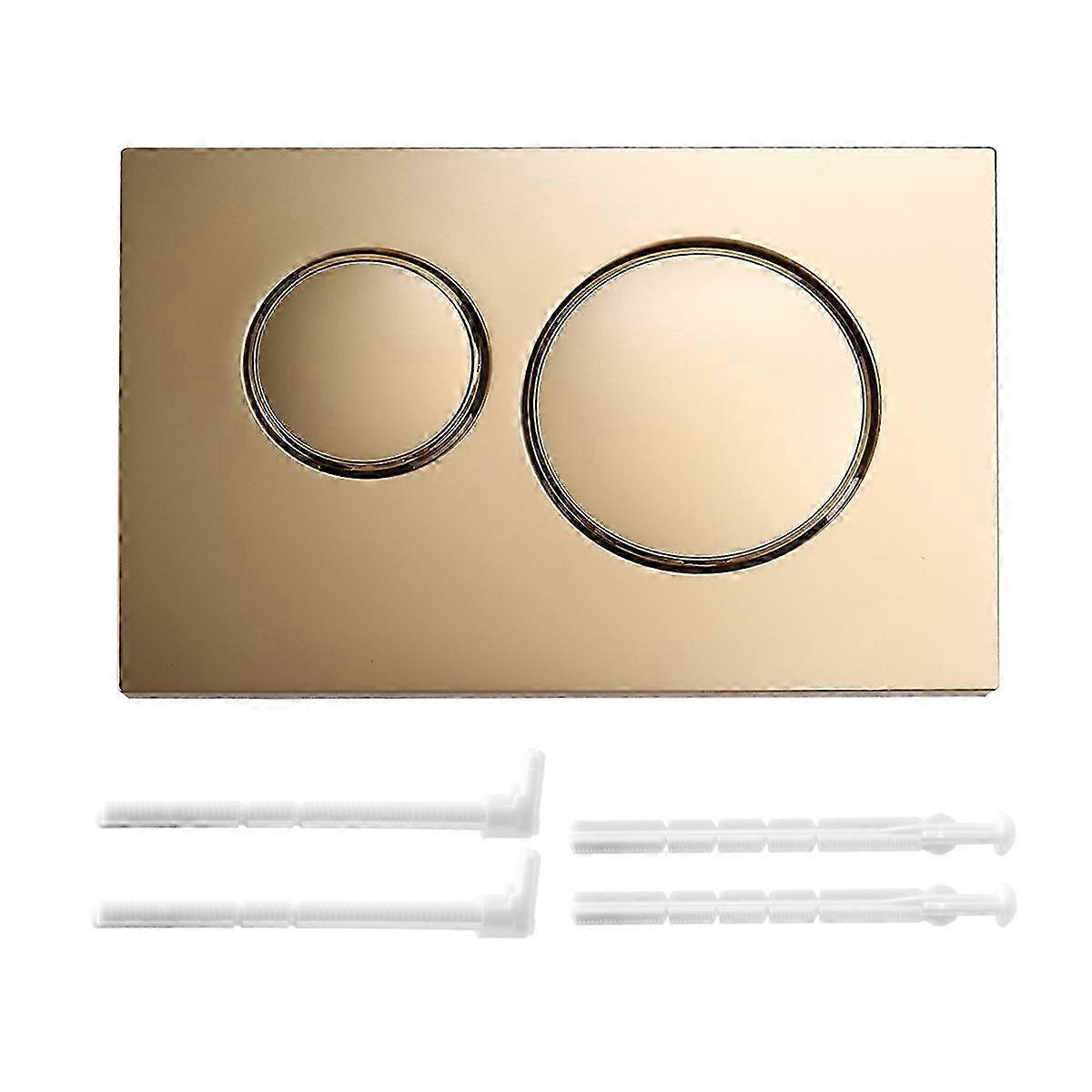 Flushing Plate with Flush Lever Set and Mounting Frame, Gold Coating