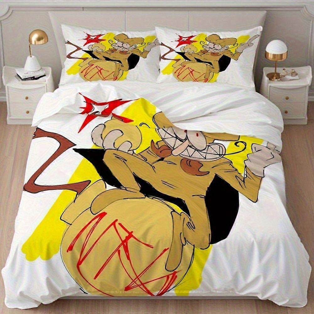 TE1088 3pcs Pizza Tower Bedding Set - Soft & Comfortable, One Quilt Cover + Two Pillowcases, Machine Washable, Skin-Friendly Polyester, Z