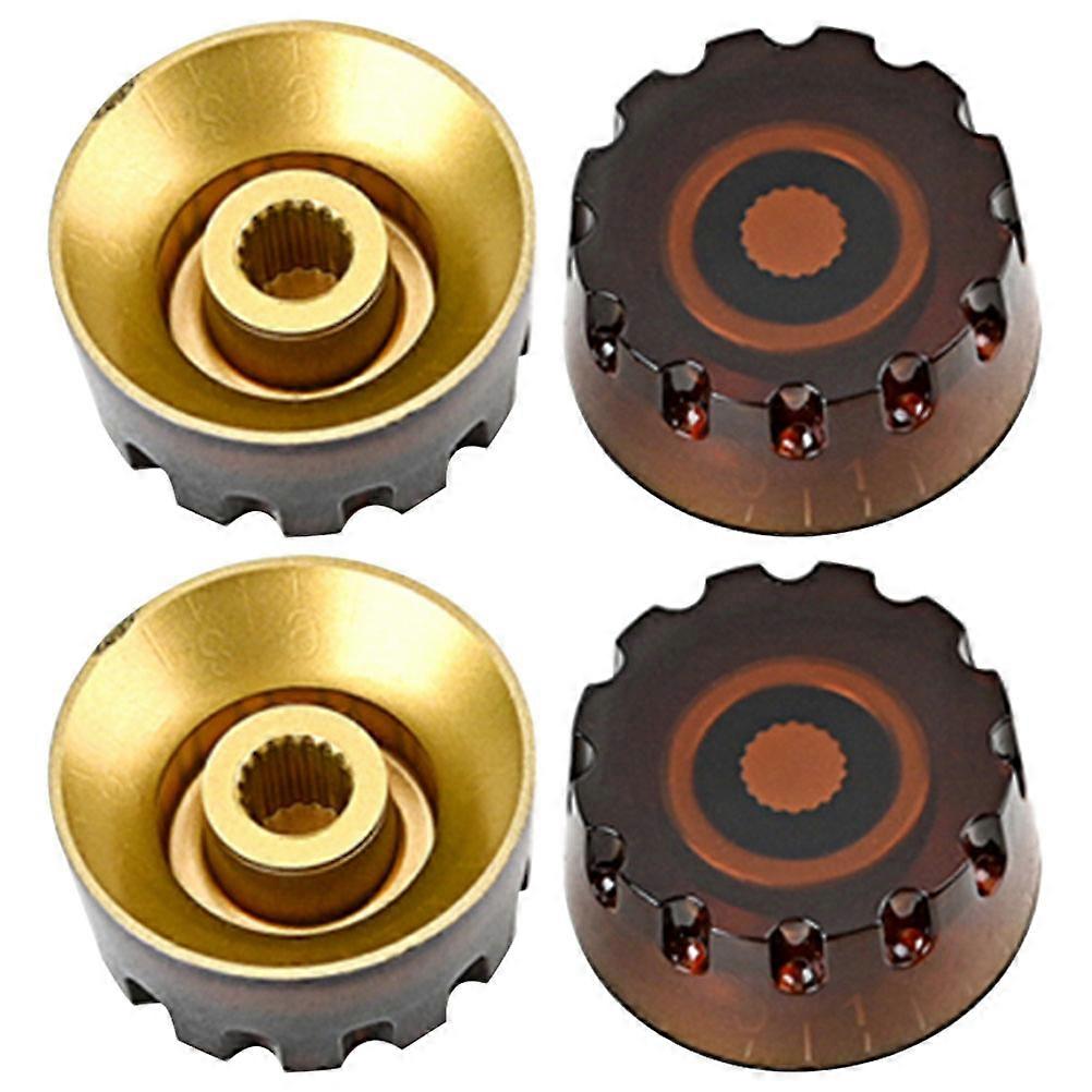 Coffee Plastic Guitar Volume Knobs for Electric Bass Knobs 4Pcs Pack