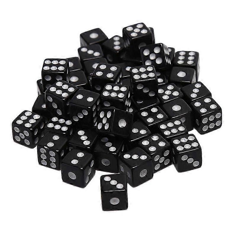 100Pcs Acrylic Dice 6 Sided D6 Face Dice 8mm Digital Number Cubes Square Corner