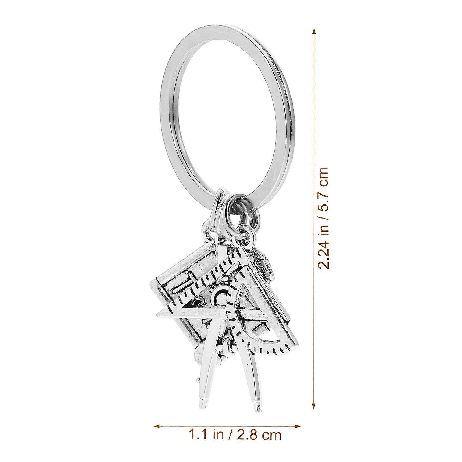 Teacher Keychain Metal Key Ring for Teacher Appreciation 2Pcs Alloy Silver