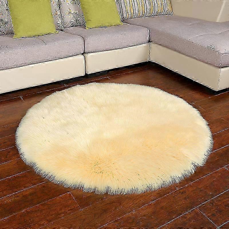 Bathroom Non-slip Mat A2356 Solid Color Round Machine Washable Acrylic Floor Mat
