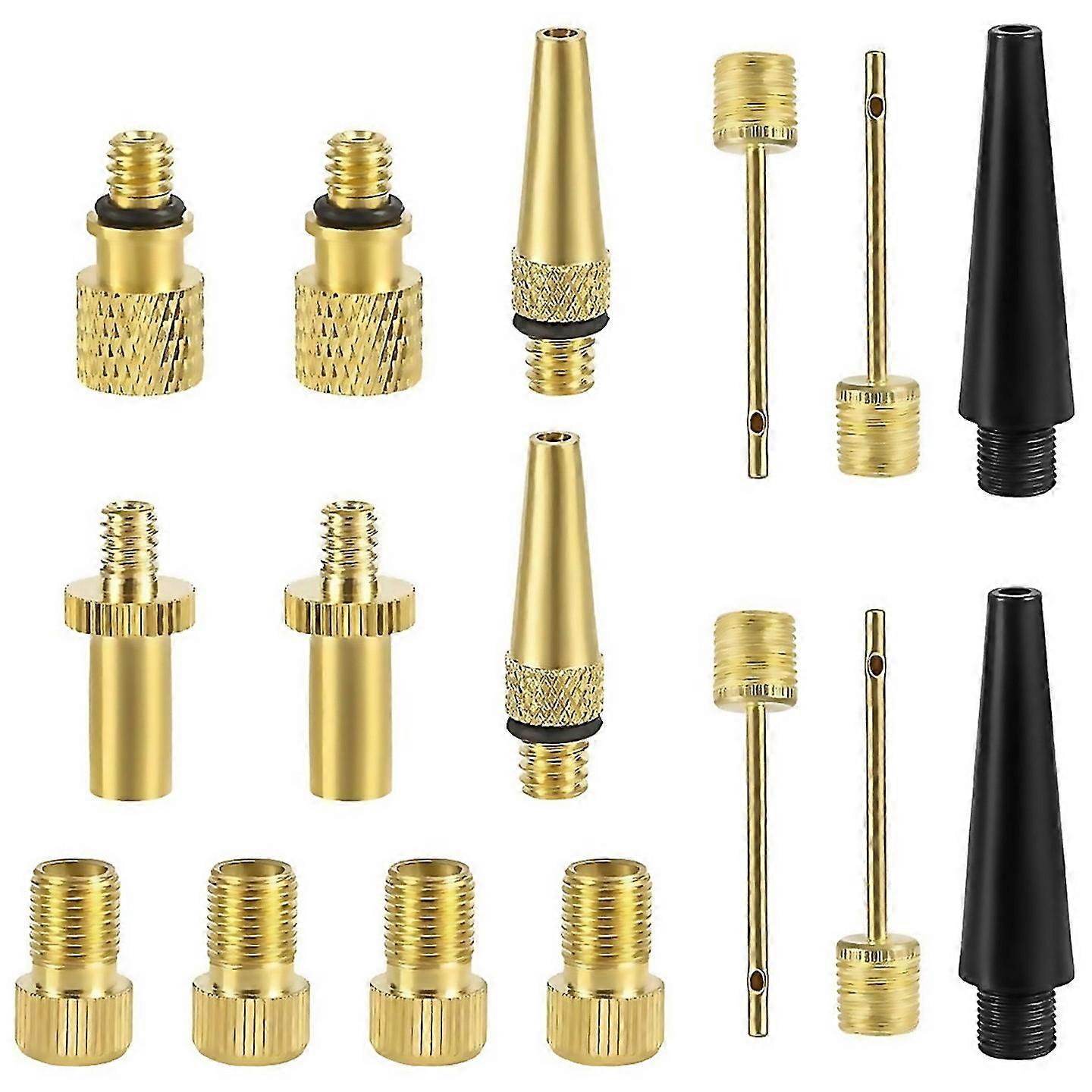 For Bicycle Valve Adapter Set Brass Tire Valve Adapter Ballpump Needle