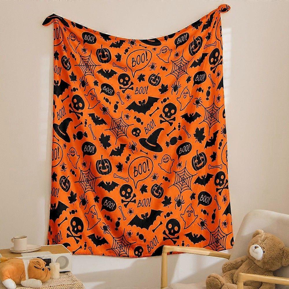 Koc na Halloween Kreskówka Dynia Nadruk Drzemka Koc Sofa Prześcieradło Koc