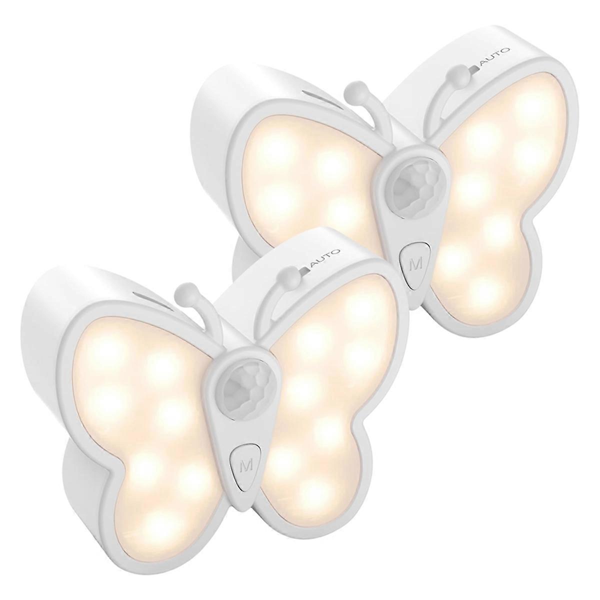 Bright Dimmable Butterfly LED Night Light Smart Motion Sensor 2PCS