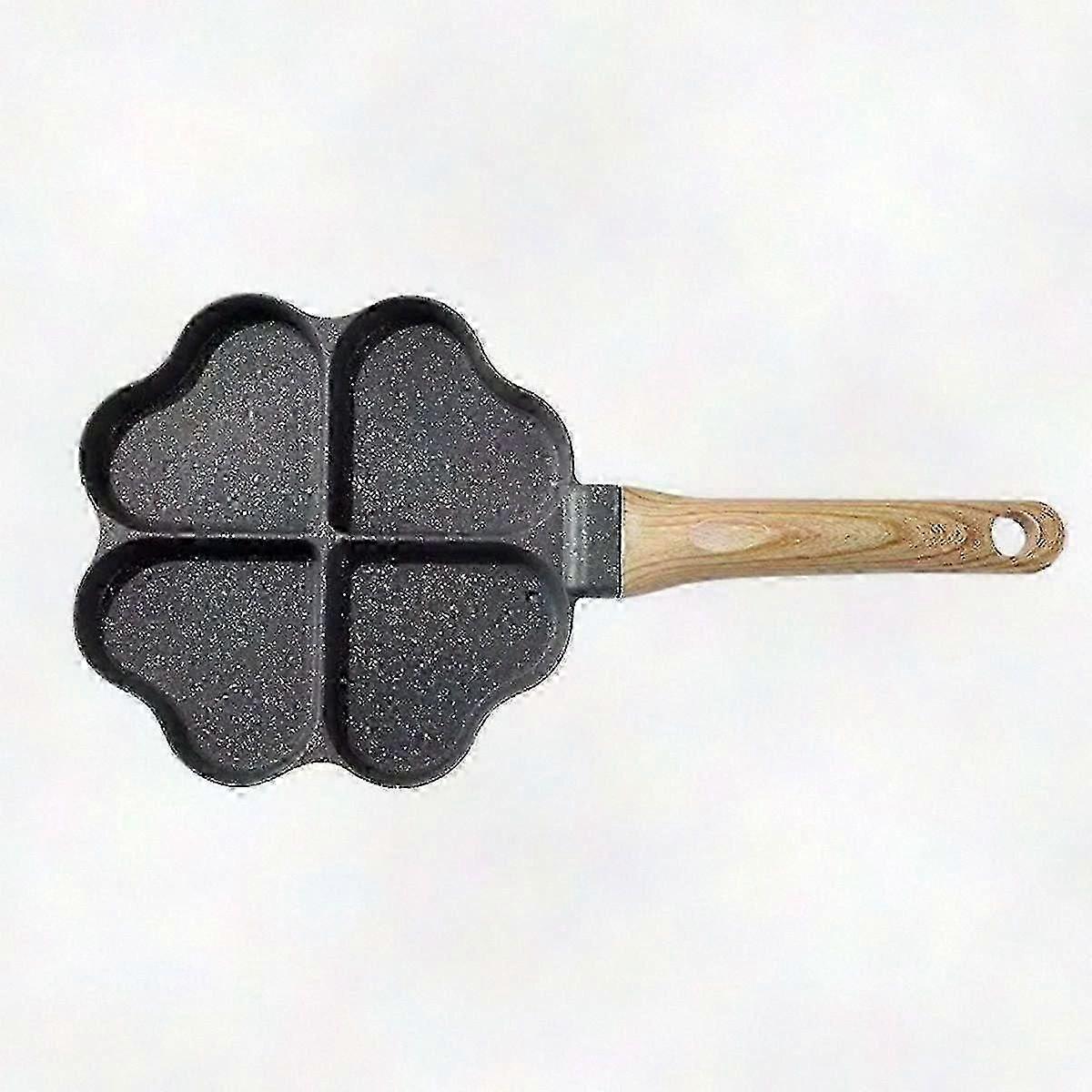 Heart Shaped Egg Pan Mini 4 Grid Egg Dumpling Pan for Cooking Hamburger Steak Breakfast