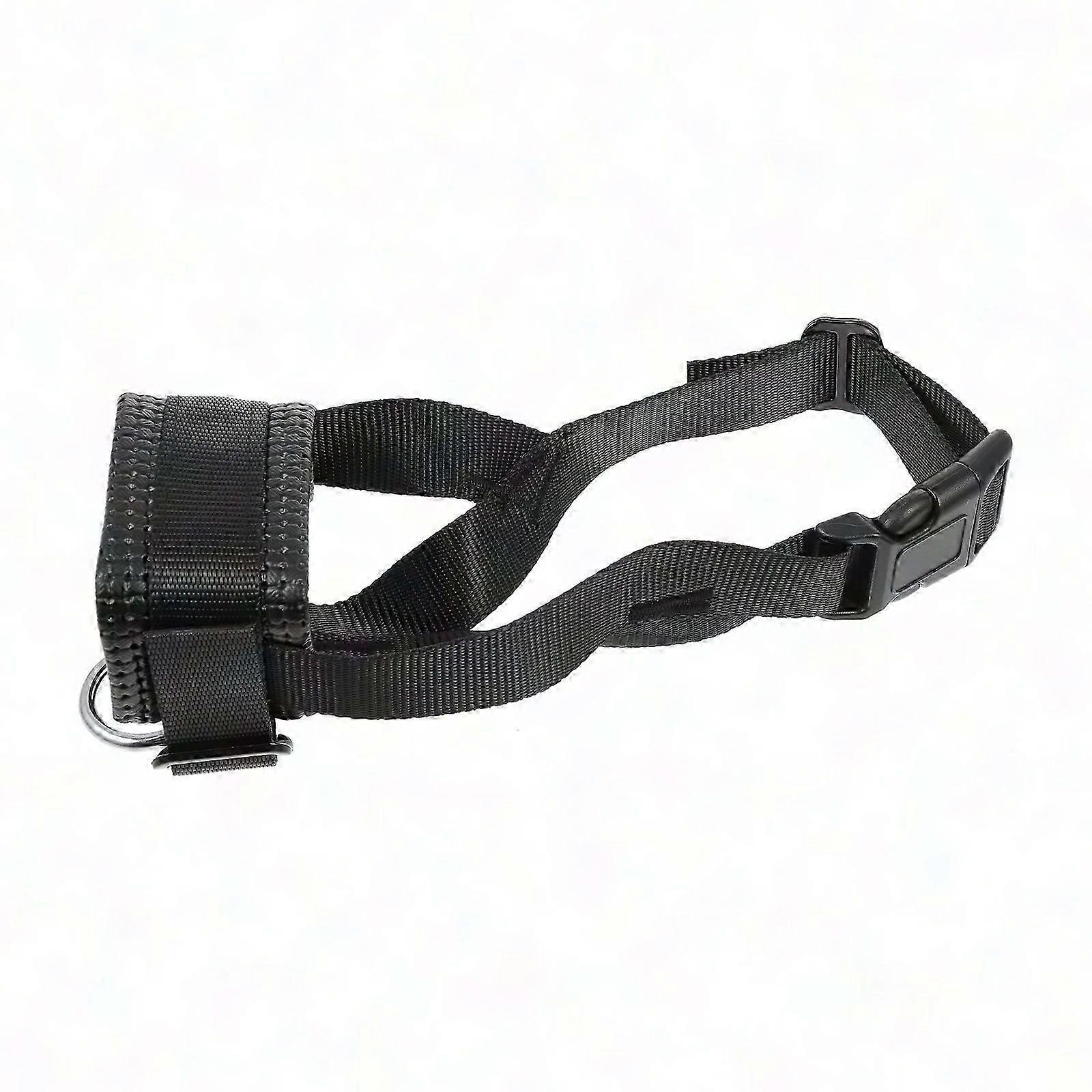 Anti-Bite Dog Muzzle for Chewing Prevention, Black Nylon Pet Muzzle, 1 Set