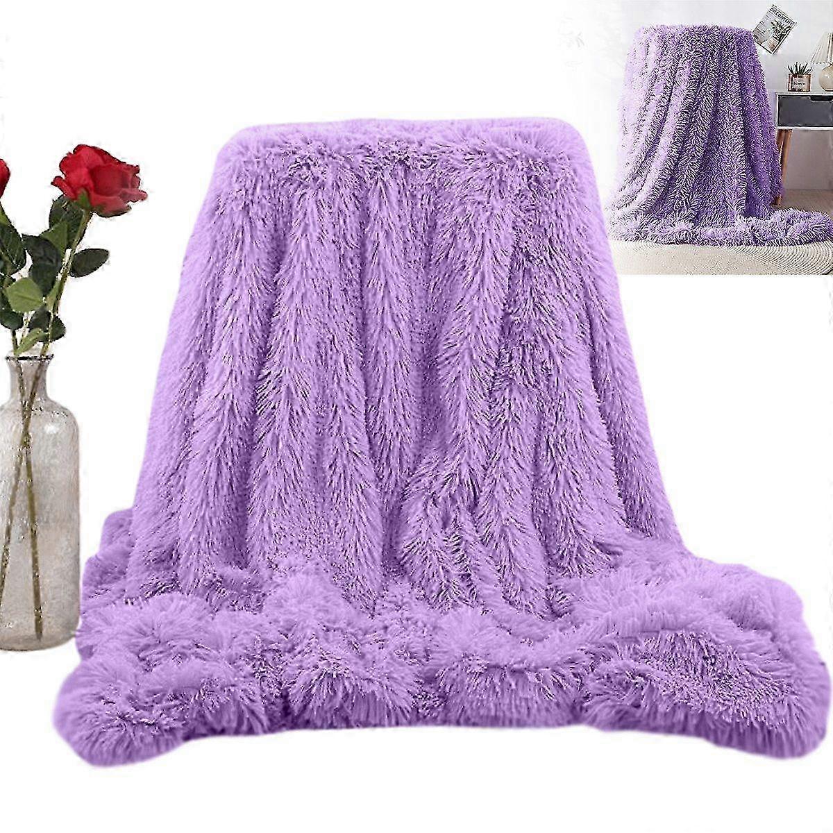Comfortable Long Blankeet Sofa Cover - Soft Faux Fur, Cozy Plush
