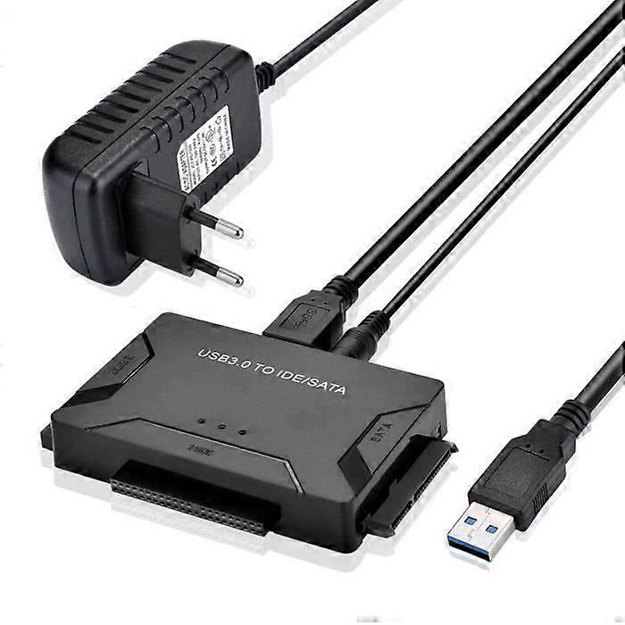 USB Hard Drive Adapter USB 3.0 to IDE SATA, 1m USB Cable for 2.5\" 3.5\" IDE SATA HDD SSD, with External Power Adapter