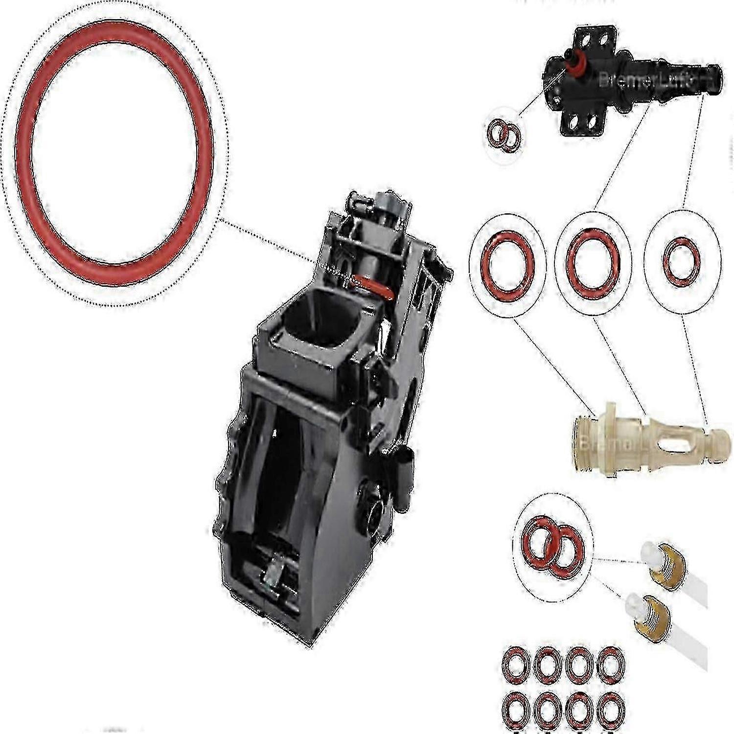 مجموعة صيانة حلقات O-Ring من 14 قطعة متوافقة مع صمامات الدعم وصمامات البخار ومنافذ المجموعة لآلات Phillips Saeco Spidem وGaggia