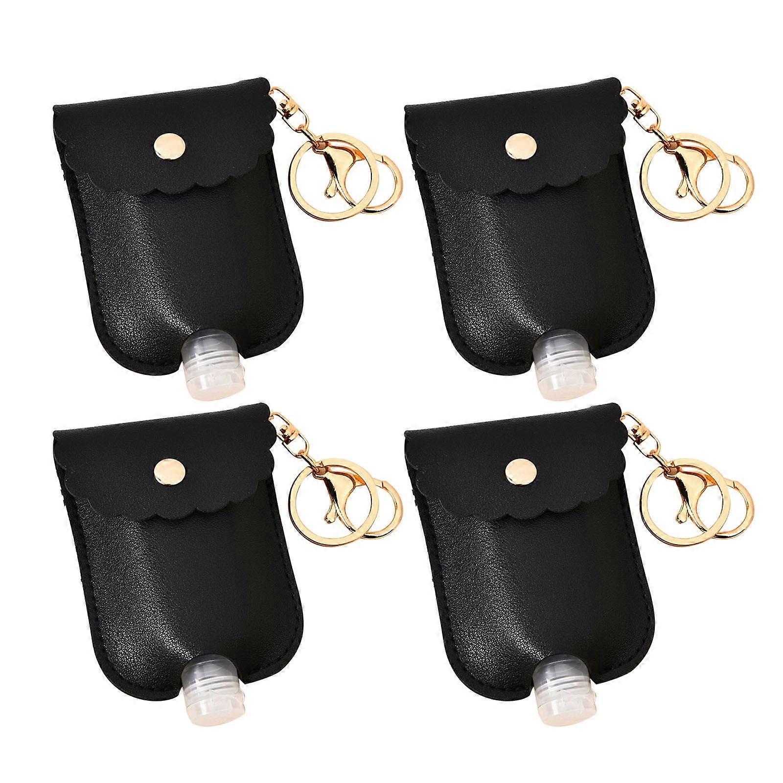 XIANXIAN 4Pack Travel Hand Sanitizer Bottle Case Holder, Refillable Empty Bottles for Soap, Lotion, Liquids, Flip Cap with Carabiner