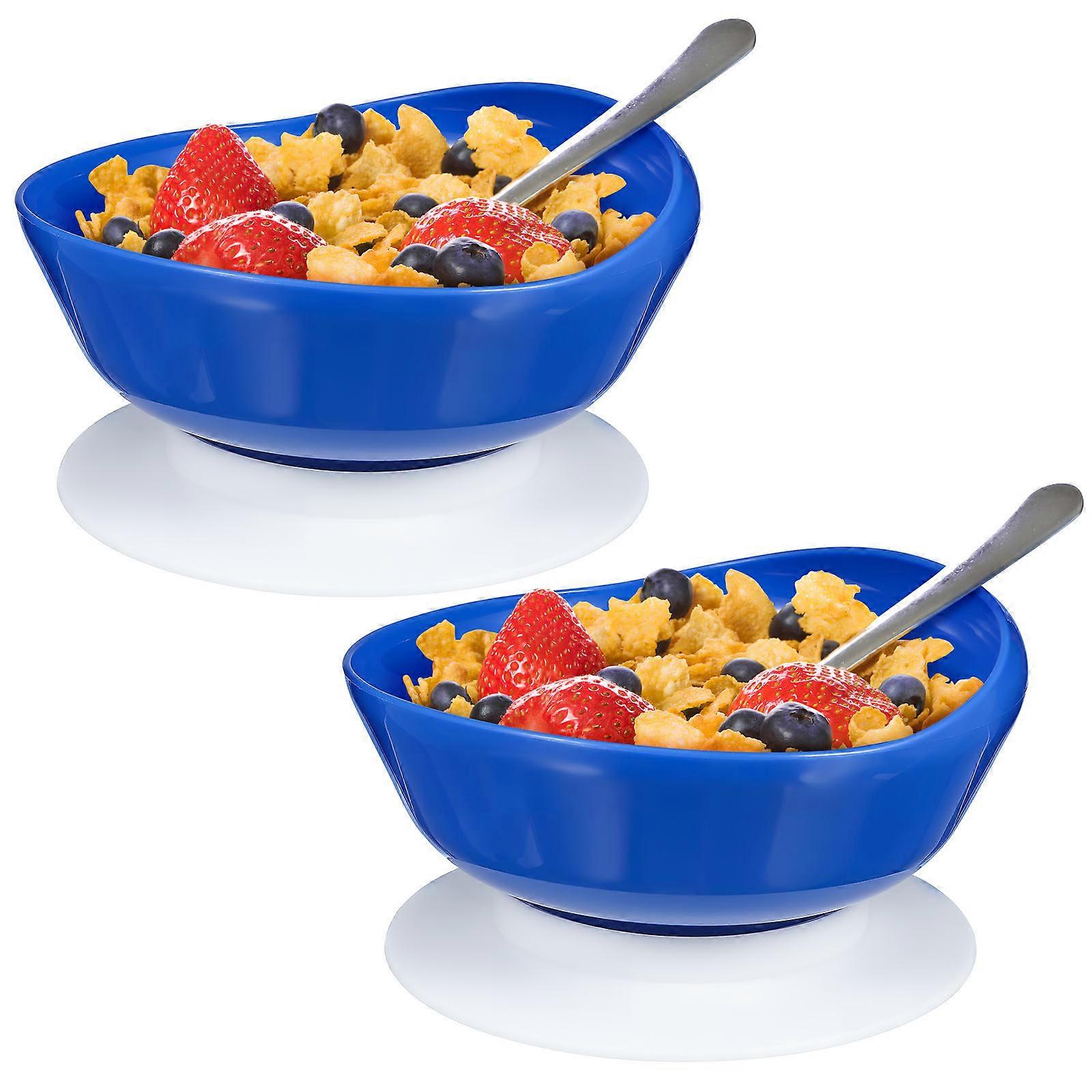 Tableware for Seniors Spill Proof Bowl with Suction Base 2Sets