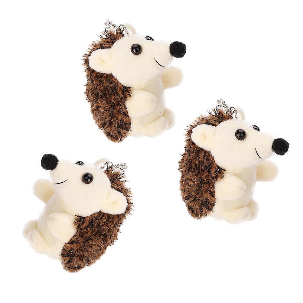 Plush Hedgehog Key Chain for Decor with 3Pcs Small Pendant Set