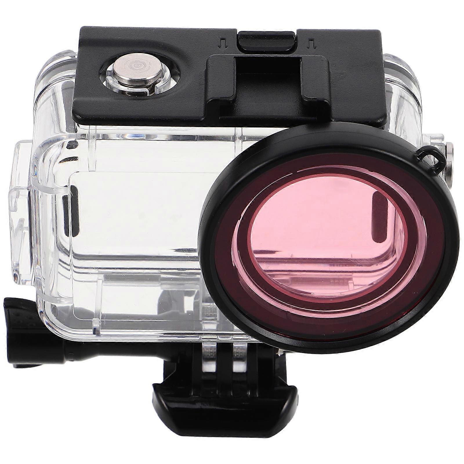 Action Camera Waterproof Housing Case with Dual Cold Shoe Mounts 2Pcs Pack