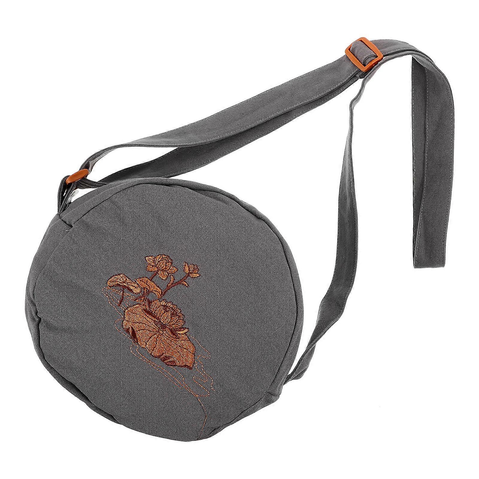 Singing Bowl Case for Storage Use 3Pcs Grey Cotton Carrying Bag