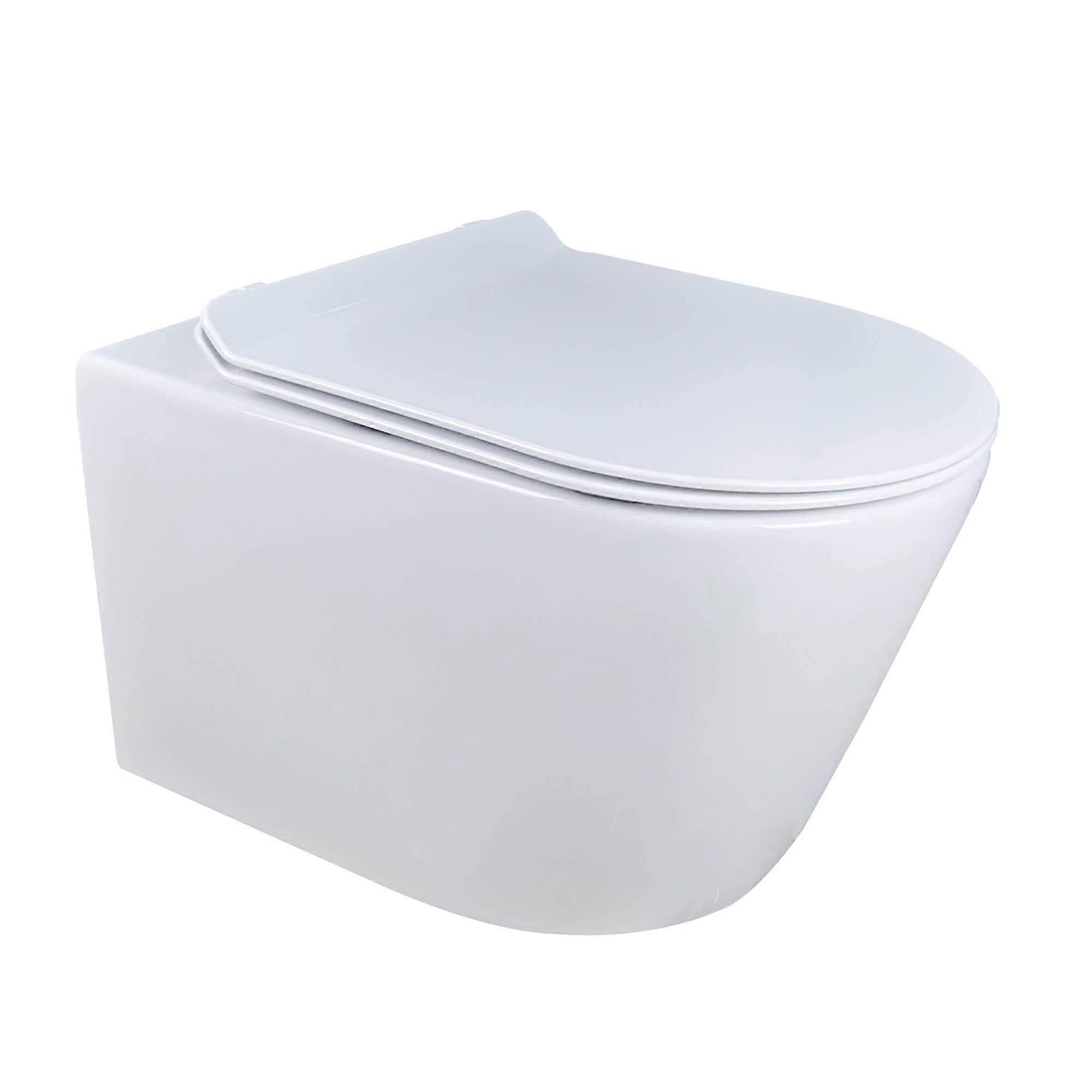 Wall Hung Toilet Rimless Flush White Ceramic